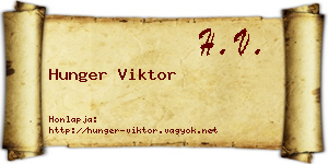 Hunger Viktor névjegykártya